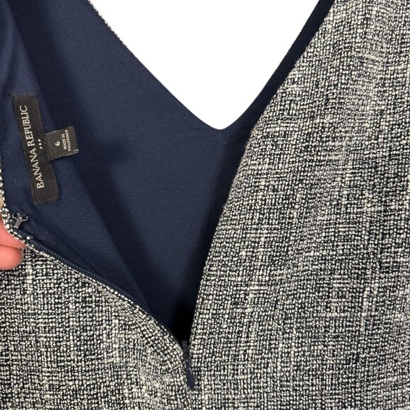 Banana Republic Tweed Sheath Dress Size 6 Sleeveless V-Neck Classic Workwear - Picture 5 of 7